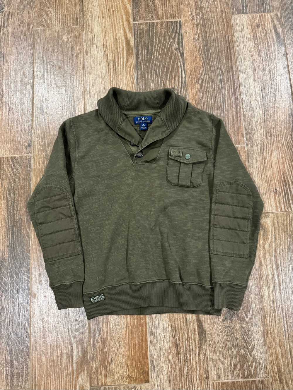 Polo by Ralph Lauren Olive Green Youth Pullover Rugby Sweater